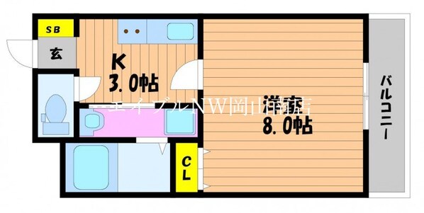 大元駅 徒歩9分 3階の物件間取画像